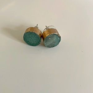 Turquoise and gold stud earrings